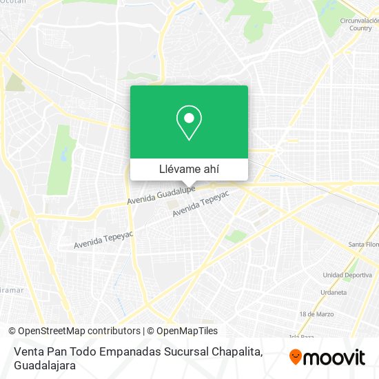 Mapa de Venta Pan Todo Empanadas Sucursal Chapalita