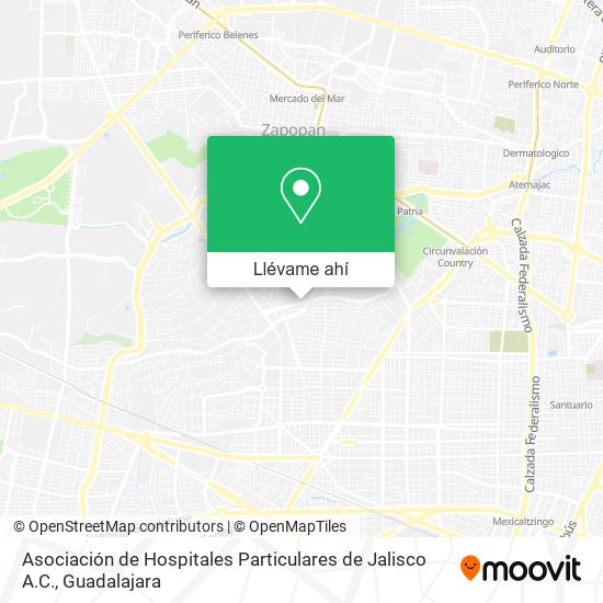 Mapa de Asociación de Hospitales Particulares de Jalisco A.C.