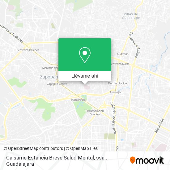 Mapa de Caisame Estancia Breve Salud Mental, ssa.