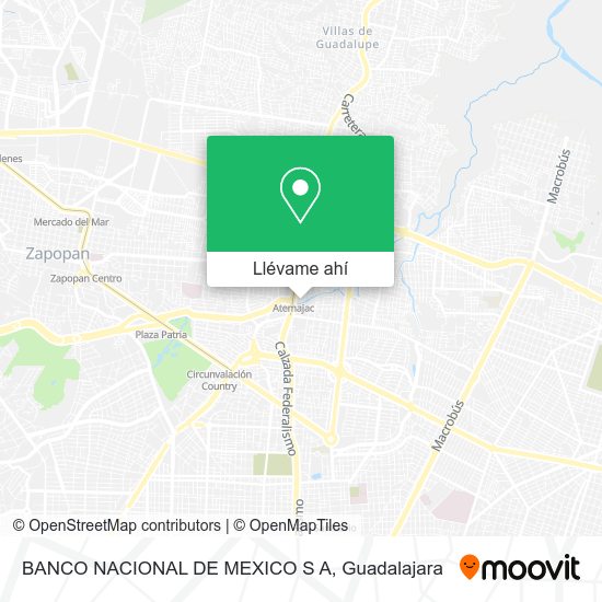 Mapa de BANCO NACIONAL DE MEXICO S A