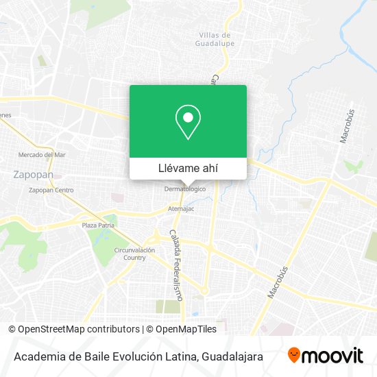 Mapa de Academia de Baile Evolución Latina