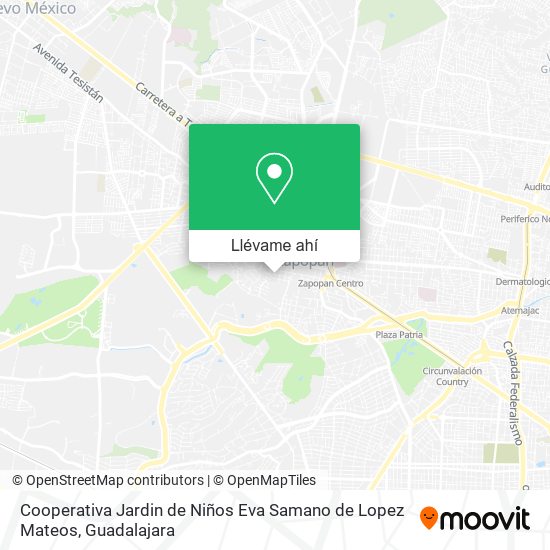 Mapa de Cooperativa Jardin de Niños Eva Samano de Lopez Mateos