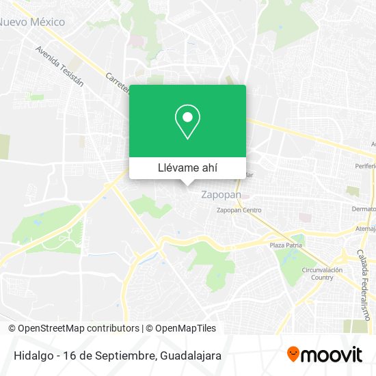 Mapa de Hidalgo - 16 de Septiembre