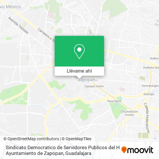 Mapa de Sindicato Democratico de Servidores Publicos del H Ayuntamiento de Zapopan