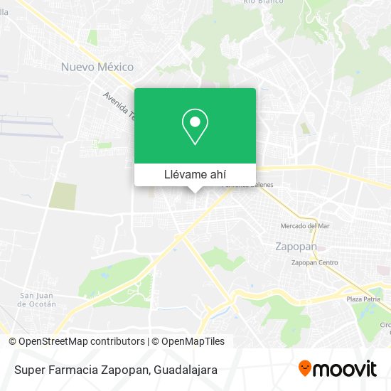 Mapa de Super Farmacia Zapopan