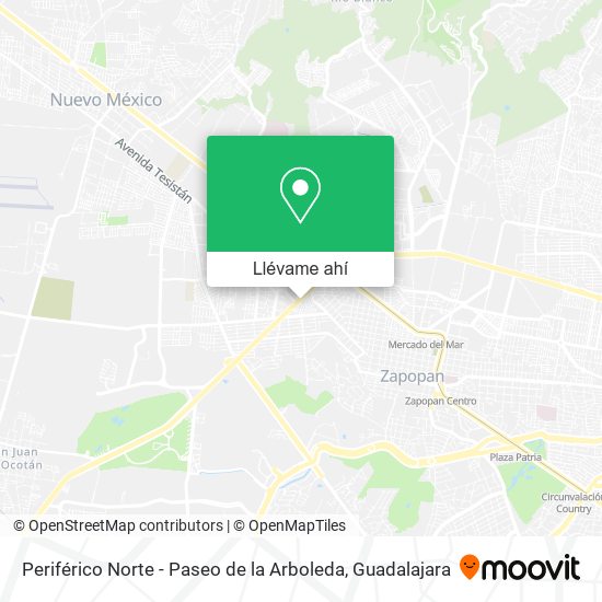 Mapa de Periférico Norte - Paseo de la Arboleda