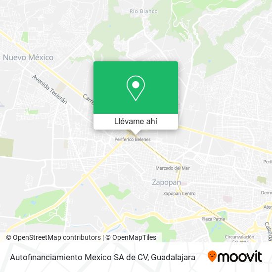 Mapa de Autofinanciamiento Mexico SA de CV