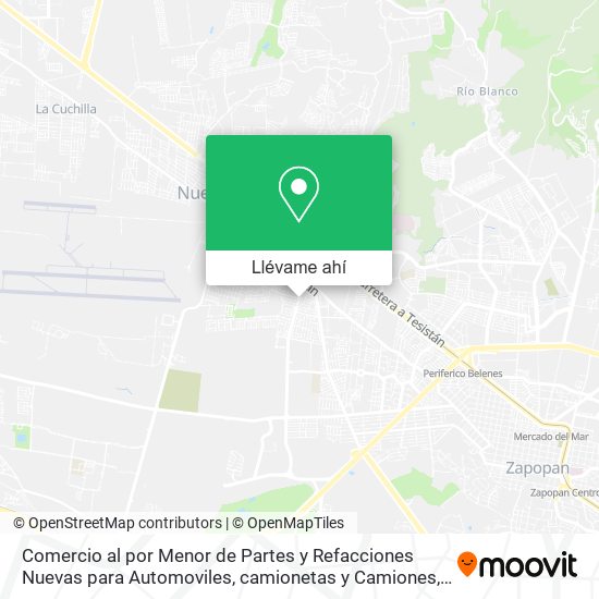 Mapa de Comercio al por Menor de Partes y Refacciones Nuevas para Automoviles, camionetas y Camiones