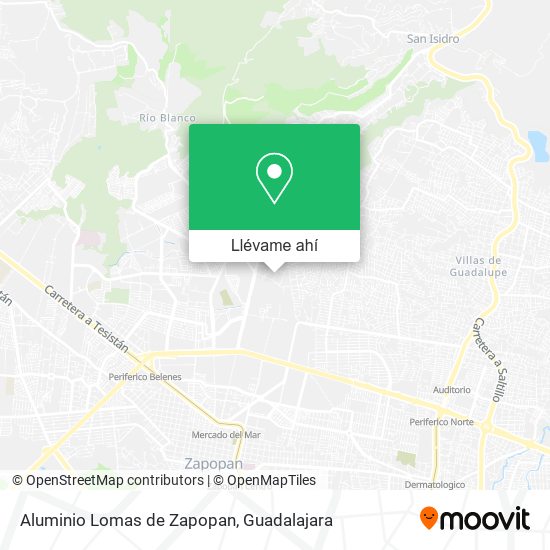 Mapa de Aluminio Lomas de Zapopan