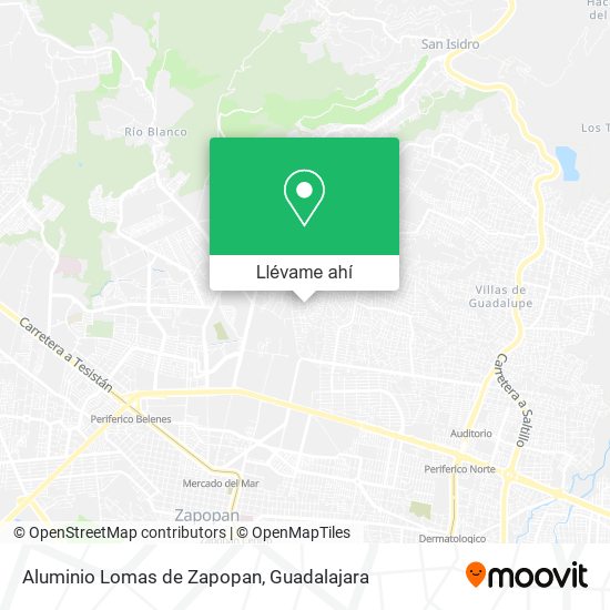 Mapa de Aluminio Lomas de Zapopan