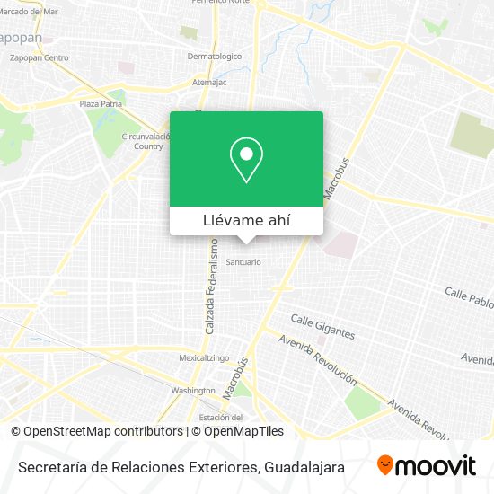 Mapa de Secretaría de Relaciones Exteriores