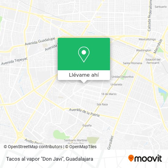 Mapa de Tacos al vapor "Don Javi"