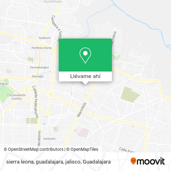 Mapa de sierra leona, guadalajara, jalisco