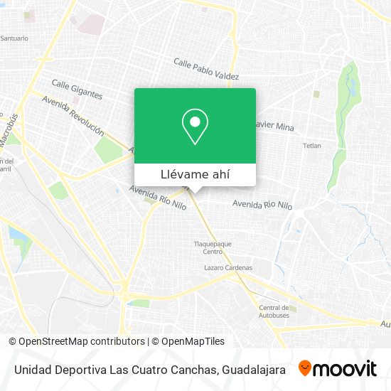 Mapa de Unidad Deportiva Las Cuatro Canchas