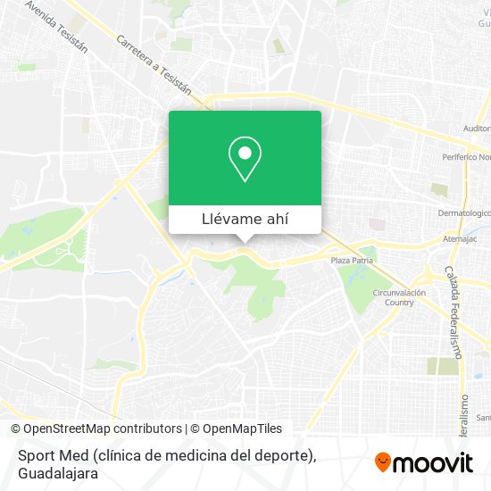 Mapa de Sport Med (clínica de medicina del deporte)