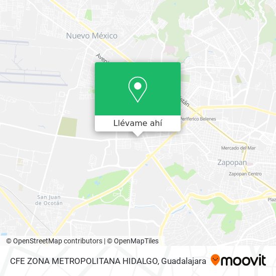 Mapa de CFE ZONA METROPOLITANA HIDALGO