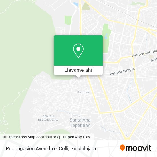 Mapa de Prolongación Avenida el Colli