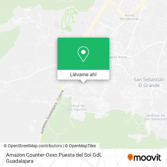 Mapa de Amazon Counter-Oxxo Puesta del Sol Gdl