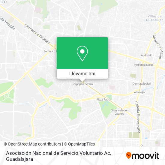 Mapa de Asociación Nacional de Servicio Voluntario Ac