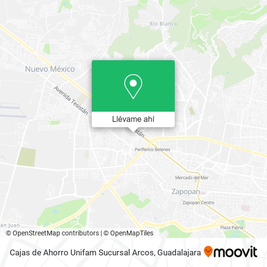 Mapa de Cajas de Ahorro Unifam Sucursal Arcos