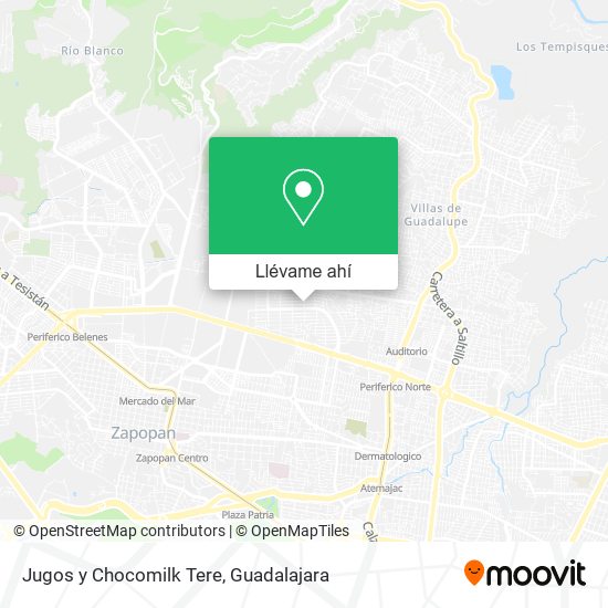 Mapa de Jugos y Chocomilk Tere