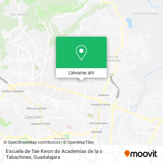 Mapa de Escuela de Tae Kwon do Academias de la o Tabachines