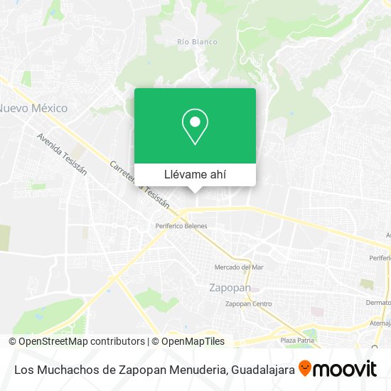 Mapa de Los Muchachos de Zapopan Menuderia