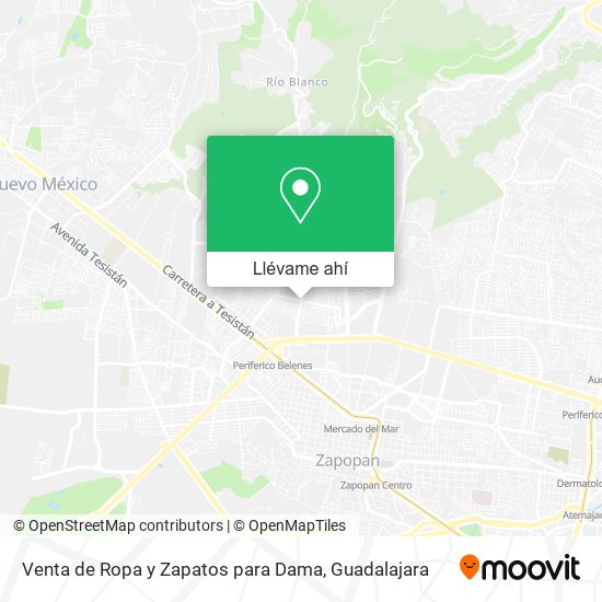 Mapa de Venta de Ropa y Zapatos para Dama