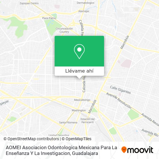 Mapa de AOMEI Asociacion Odontologica Mexicana Para La Enseñanza Y La Investigacion