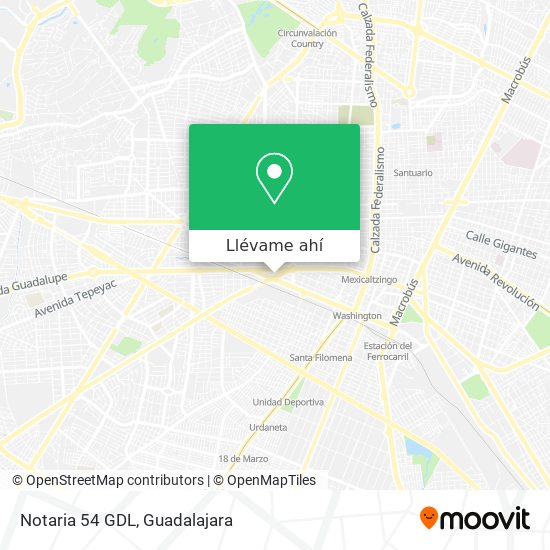 Mapa de Notaria 54 GDL