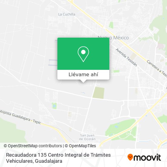 Mapa de Recaudadora 135  Centro Integral de Trámites Vehiculares