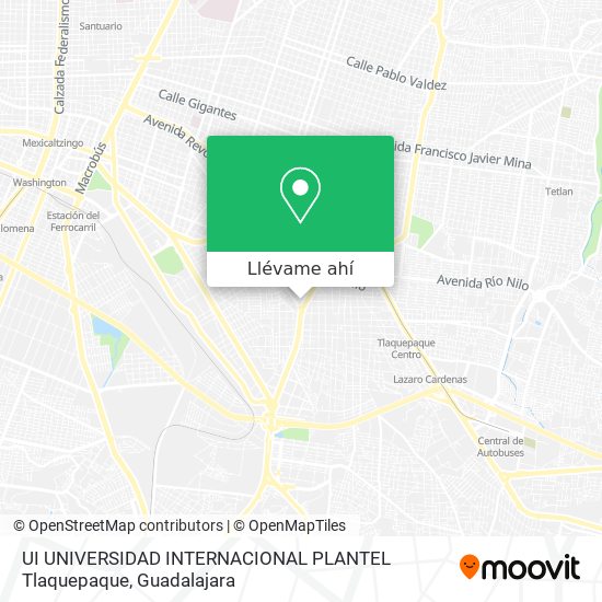 Mapa de UI UNIVERSIDAD INTERNACIONAL PLANTEL Tlaquepaque