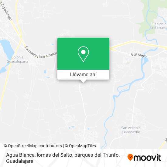 Mapa de Agua Blanca, lomas del Salto, parques del Triunfo