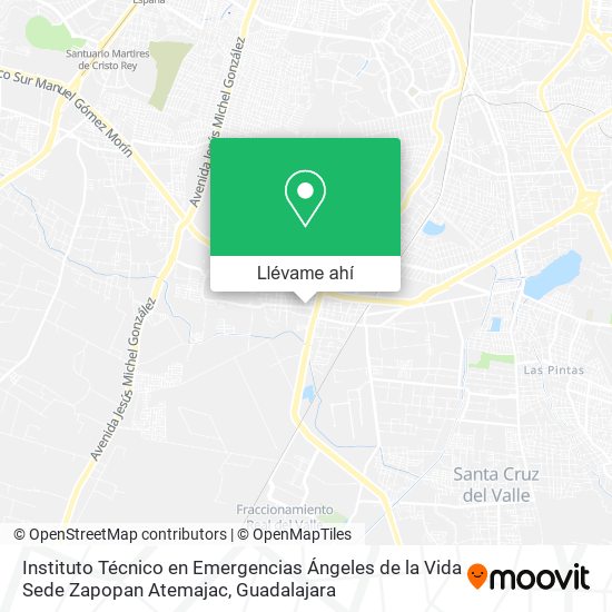 Mapa de Instituto Técnico en Emergencias Ángeles de la Vida Sede Zapopan Atemajac