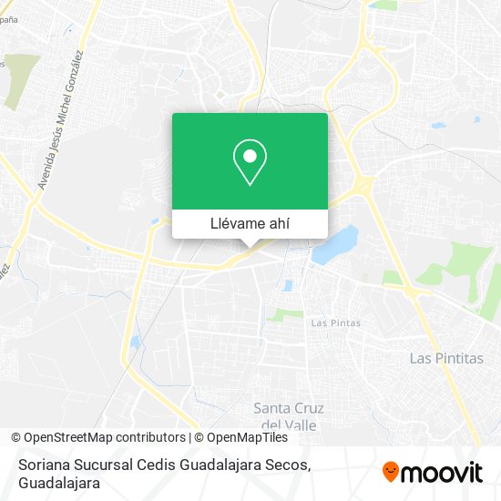 Mapa de Soriana Sucursal Cedis Guadalajara Secos