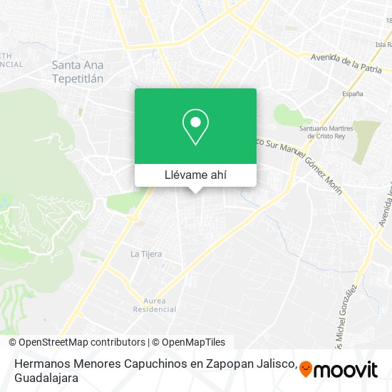 Mapa de Hermanos Menores Capuchinos en Zapopan Jalisco