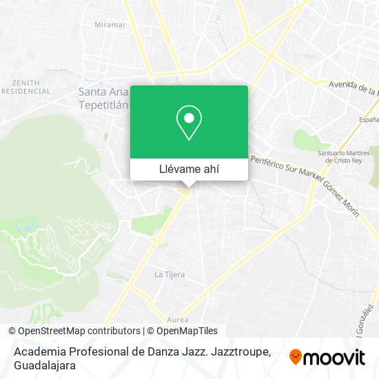 Mapa de Academia Profesional de Danza Jazz. Jazztroupe
