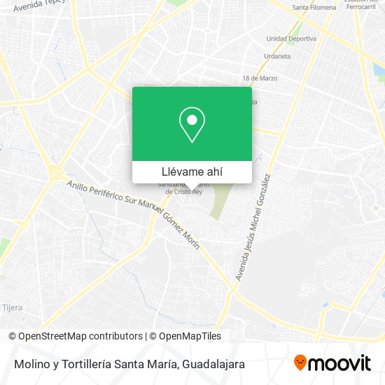 Mapa de Molino y Tortillería Santa María