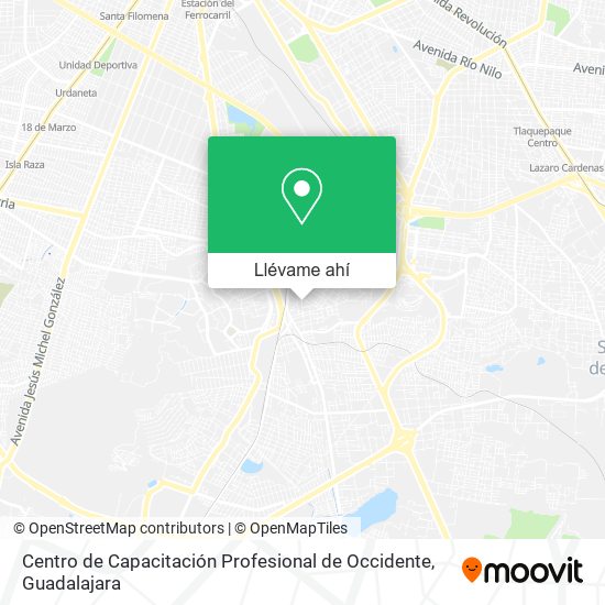 Mapa de Centro de Capacitación Profesional de Occidente