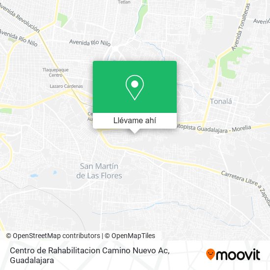 Mapa de Centro de Rahabilitacion Camino Nuevo Ac