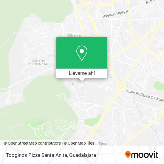 Mapa de Tooginos Pizza Santa Anita