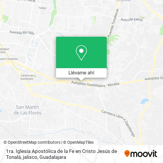 Mapa de 1ra. Iglesia Apostólica de la Fe en Cristo Jesús de Tonalá, jalisco