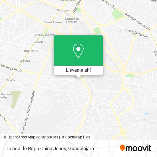 Mapa de Tienda de Ropa China Jeans