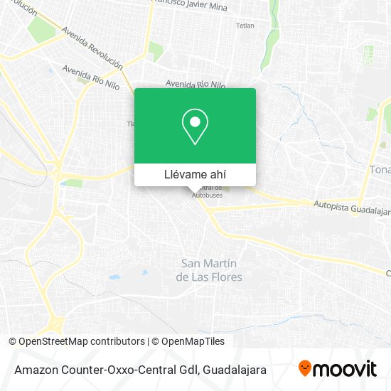 Mapa de Amazon Counter-Oxxo-Central Gdl