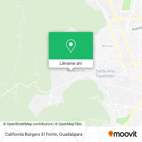 Mapa de California Burgers El Fortín