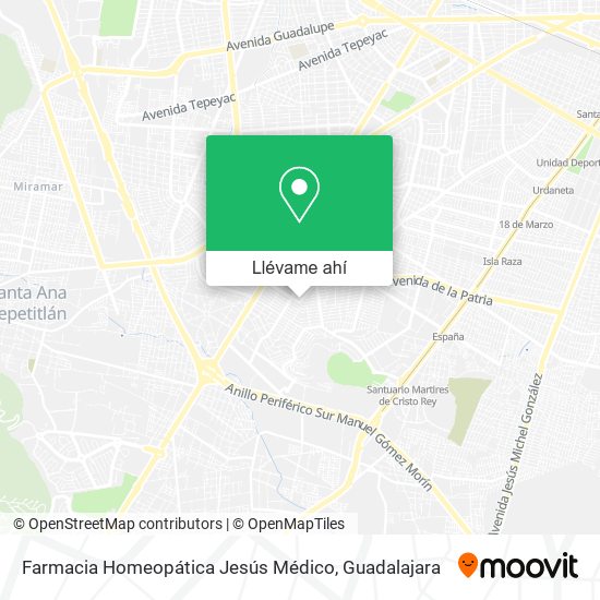 Mapa de Farmacia Homeopática Jesús Médico