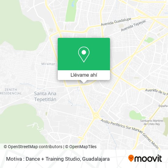 Mapa de Motiva : Dance + Training Studio