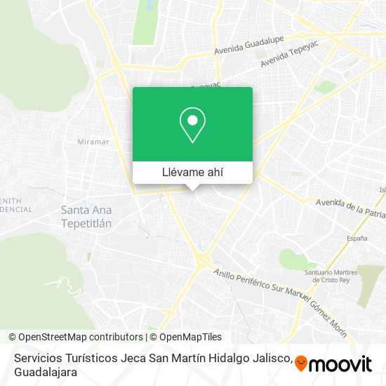 Mapa de Servicios Turísticos Jeca San Martín Hidalgo Jalisco