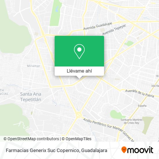 Mapa de Farmacias Generix Suc Copernico