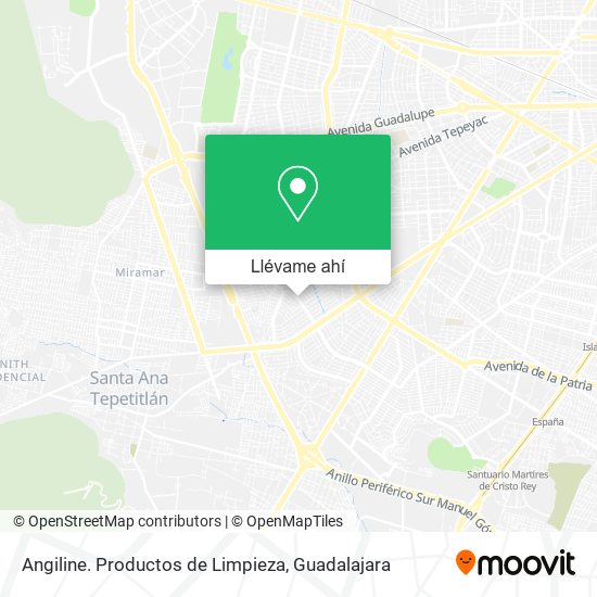 Mapa de Angiline. Productos de Limpieza